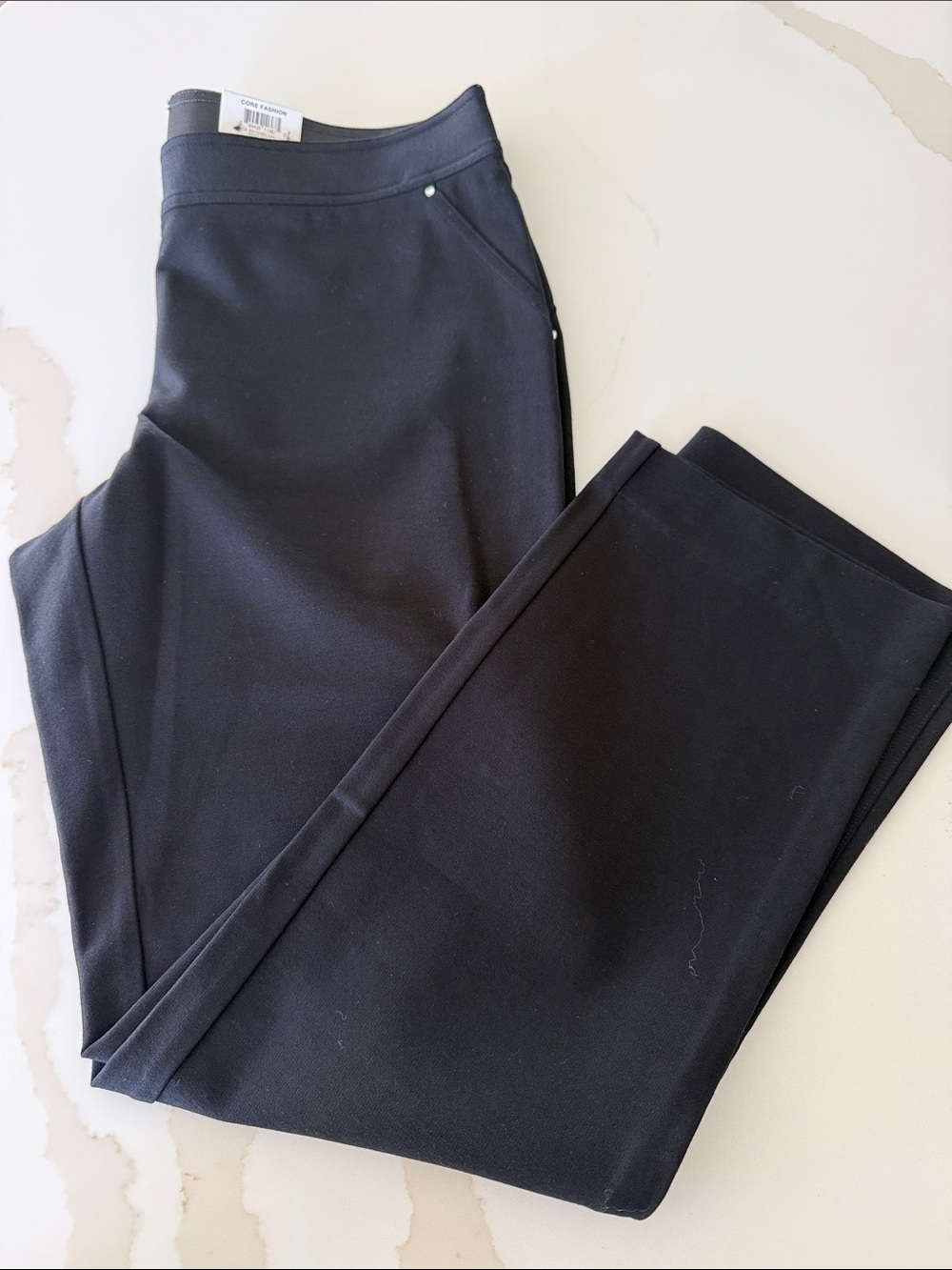INC International Concepts Black Straight-Leg Knit Pants